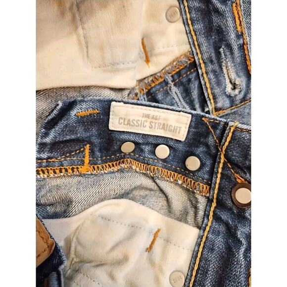 Abercrombie & Fitch Jeans Men 28x30 Classic Straight Button Fly Distressed Denim - Picture 5 of 10